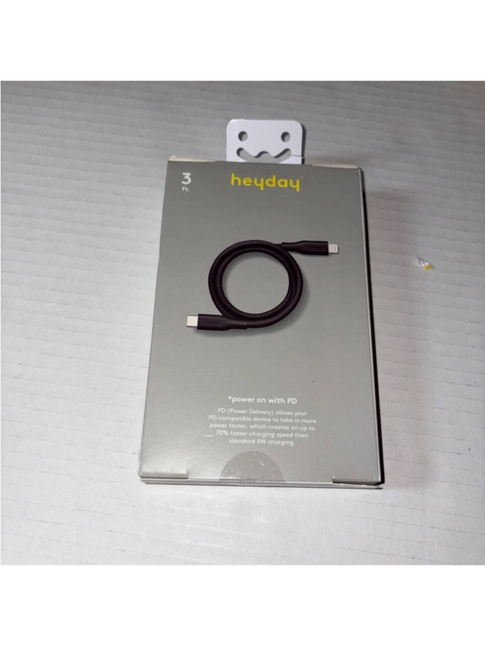 heyday Black 3 ft USB-C to Lightning Braided Charging Cable